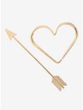 Gold Heart & Arrow Hair Pin, , alternate