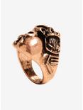 Bronze Double Skull Guys Ring, , alternate