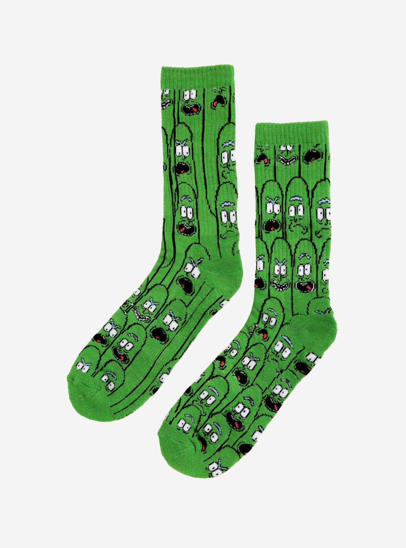 Rick And Morty Pickle Rick Crew Socks, , alternate