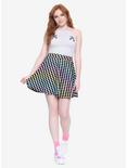 Pastel Checkered Skater Skirt, , alternate
