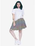 Pastel Checkered Skater Skirt Plus Size, , alternate