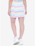 Blackheart Pastel Striped Snap-Front Denim Skirt, , alternate