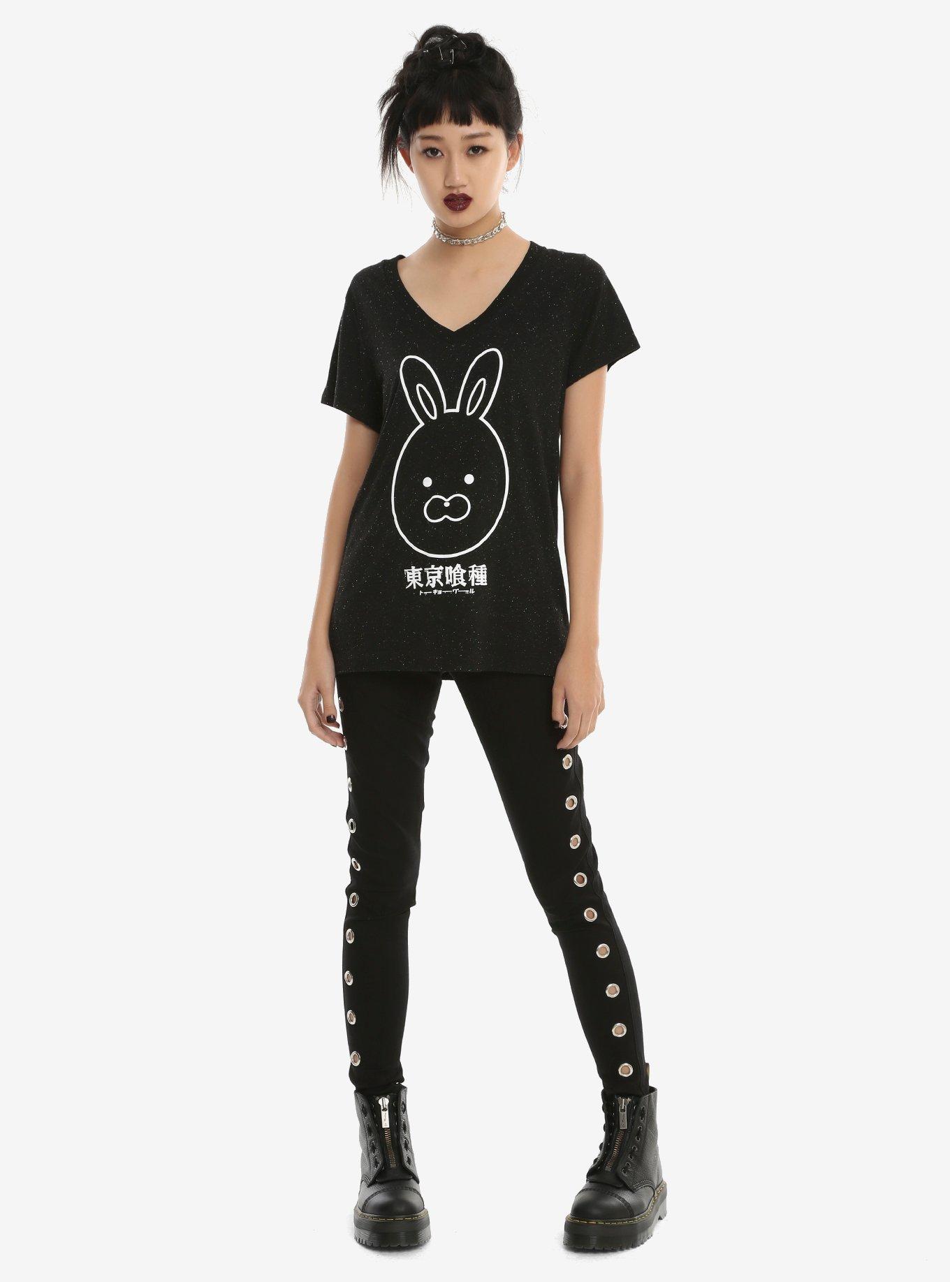 Tokyo Ghoul Touka Rabbit Mask Speckled Girls T-Shirt, , alternate