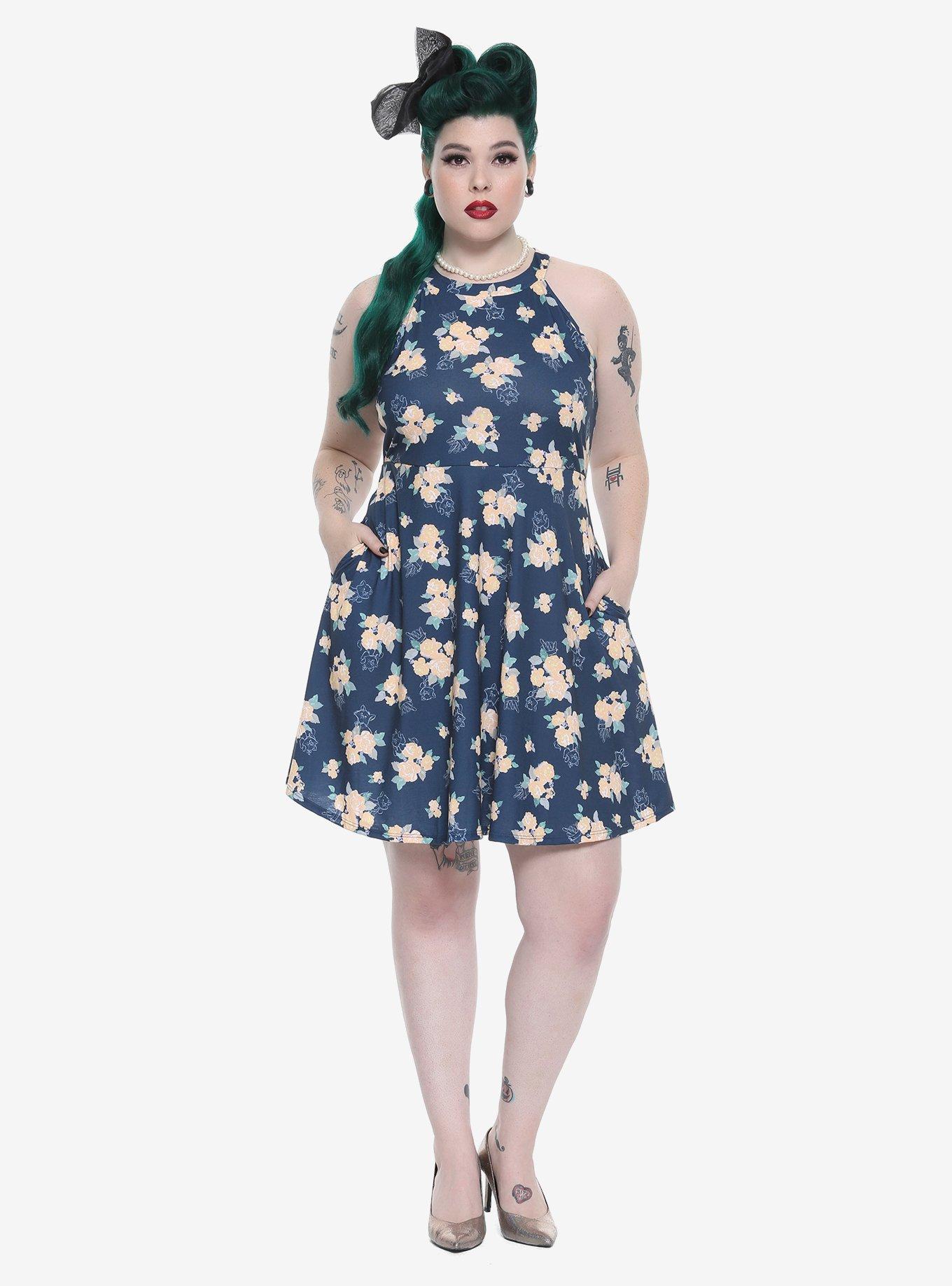 Disney The Aristocats Floral Dress Plus Size, NAVY, alternate