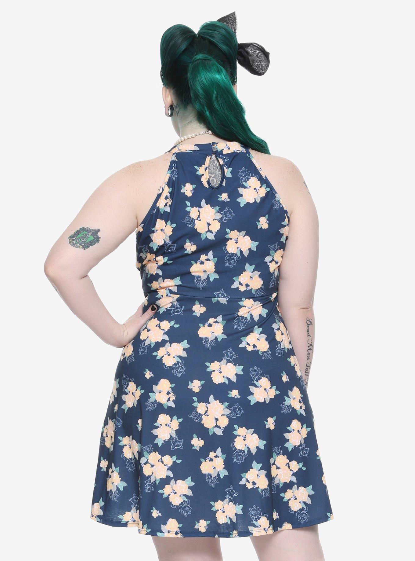 Disney The Aristocats Floral Dress Plus Size, NAVY, alternate