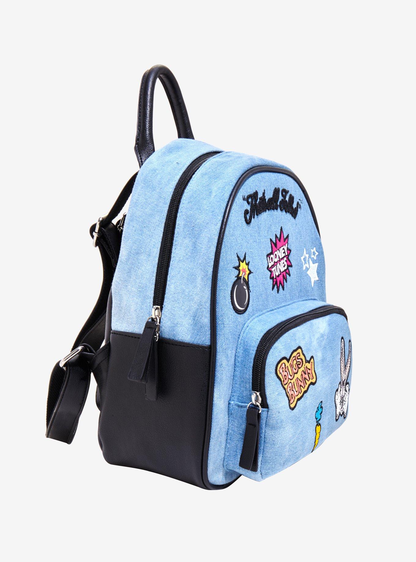 Loony Tunes Denim Patch Mini Backpack, , alternate
