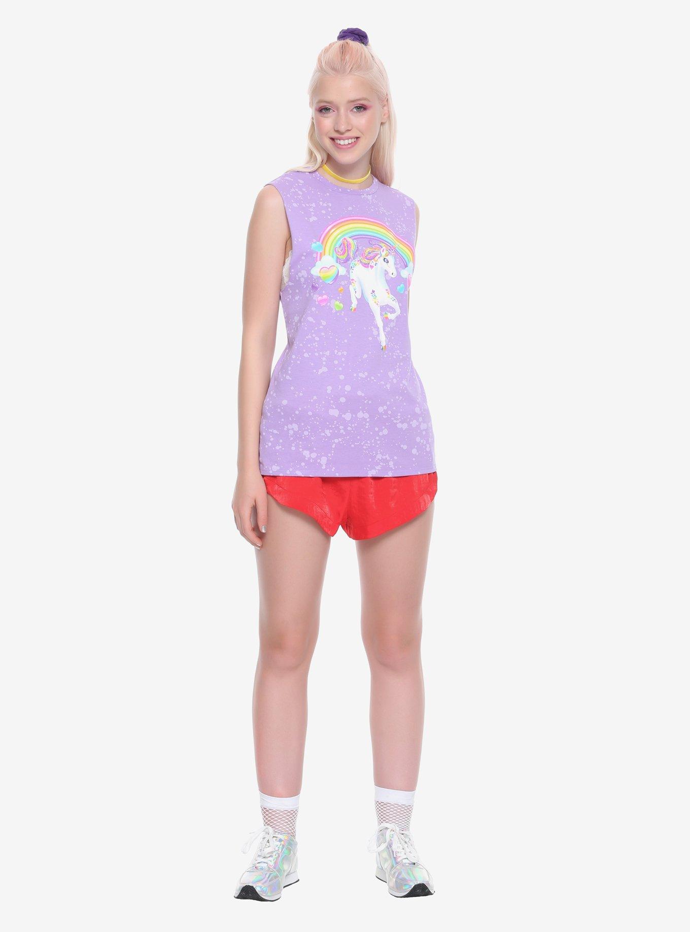 Lisa Frank Lavender Splatter Unicorn Girls Muscle Top, , alternate