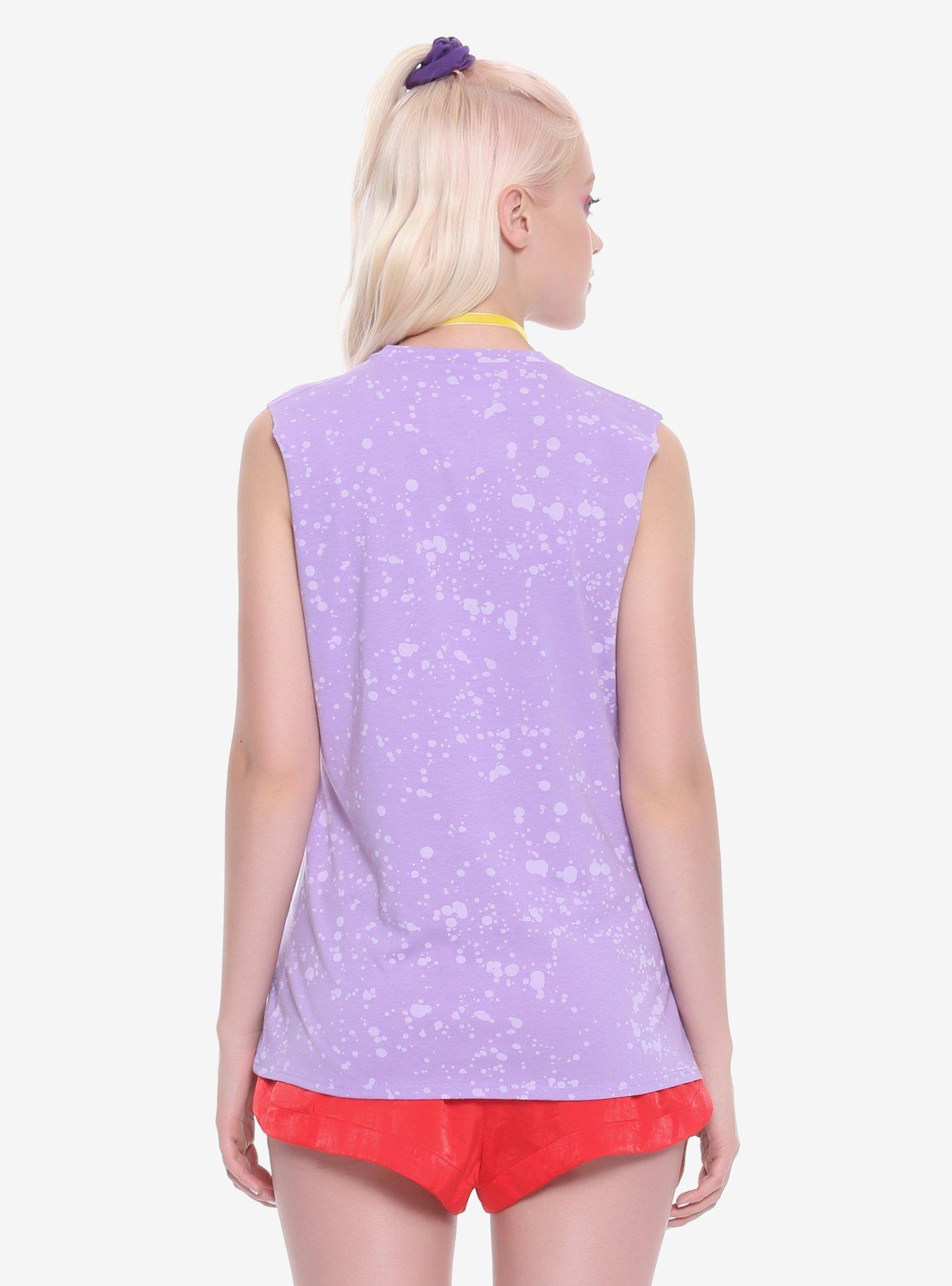 Lisa Frank Lavender Splatter Unicorn Girls Muscle Top, , alternate