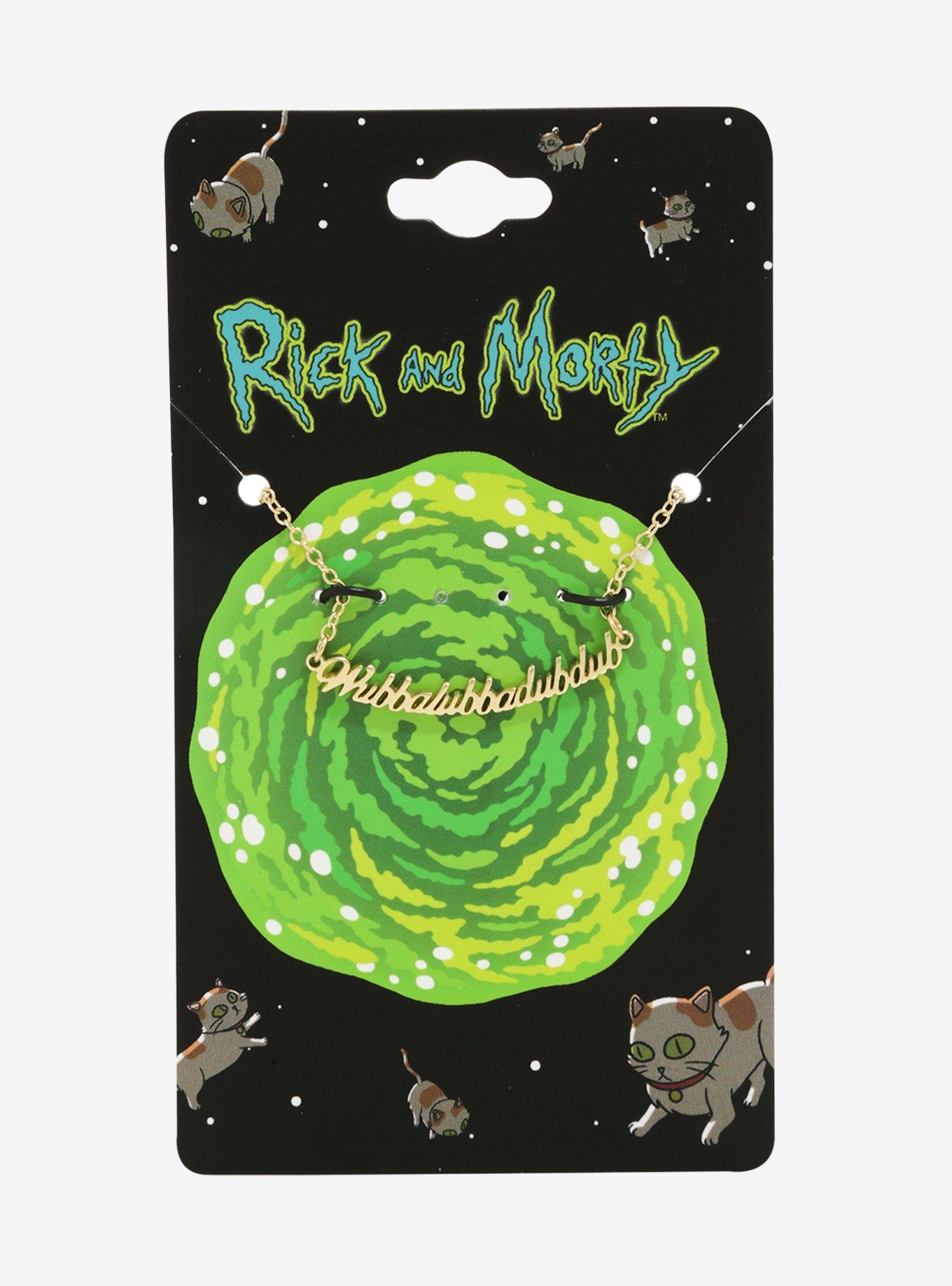 Rick And Morty Wubba Lubba Dub-Dub Script Necklace, , alternate