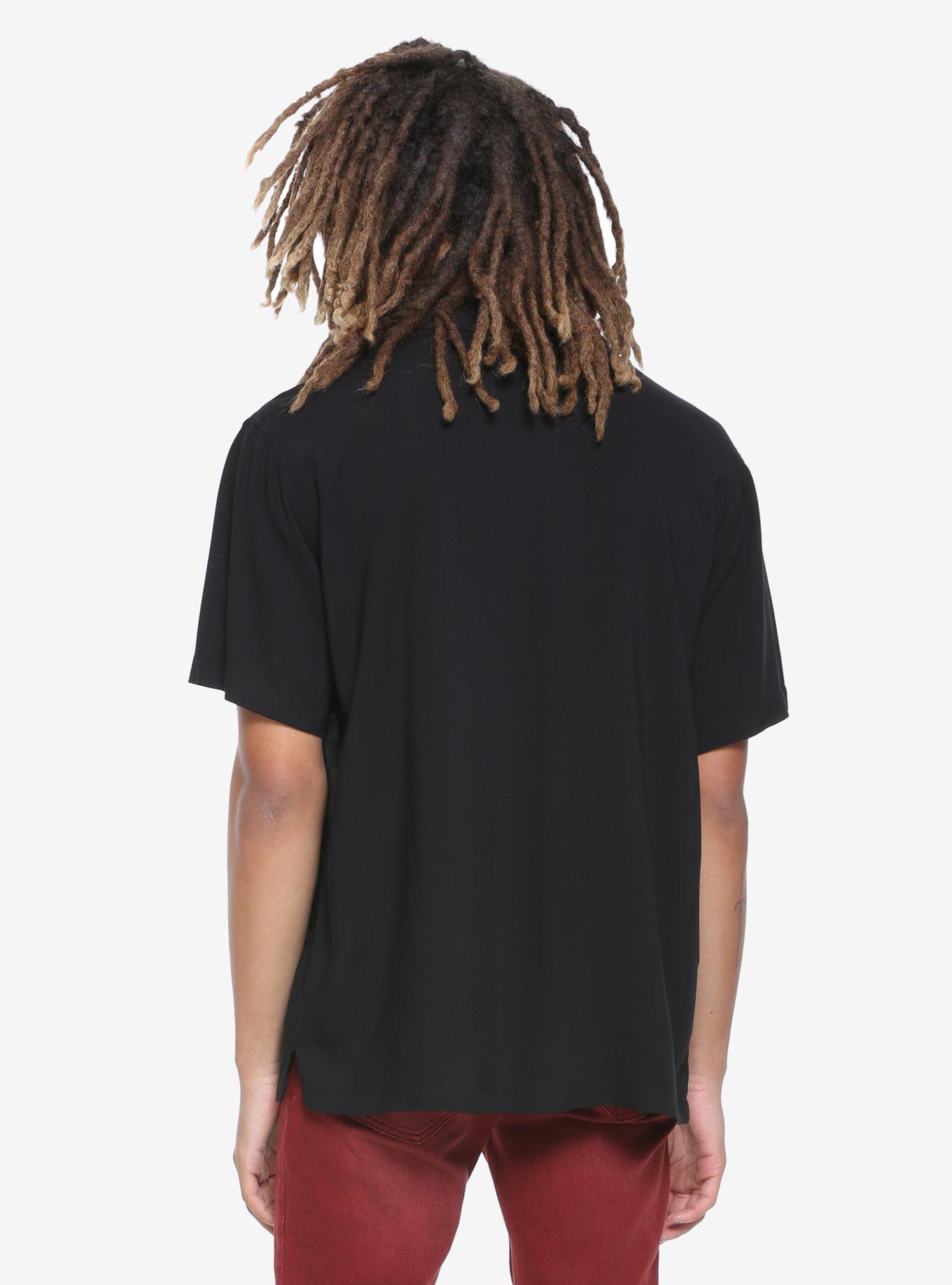 Black & White Checkered Stripe Short-Sleeved Woven Button-Up, , alternate