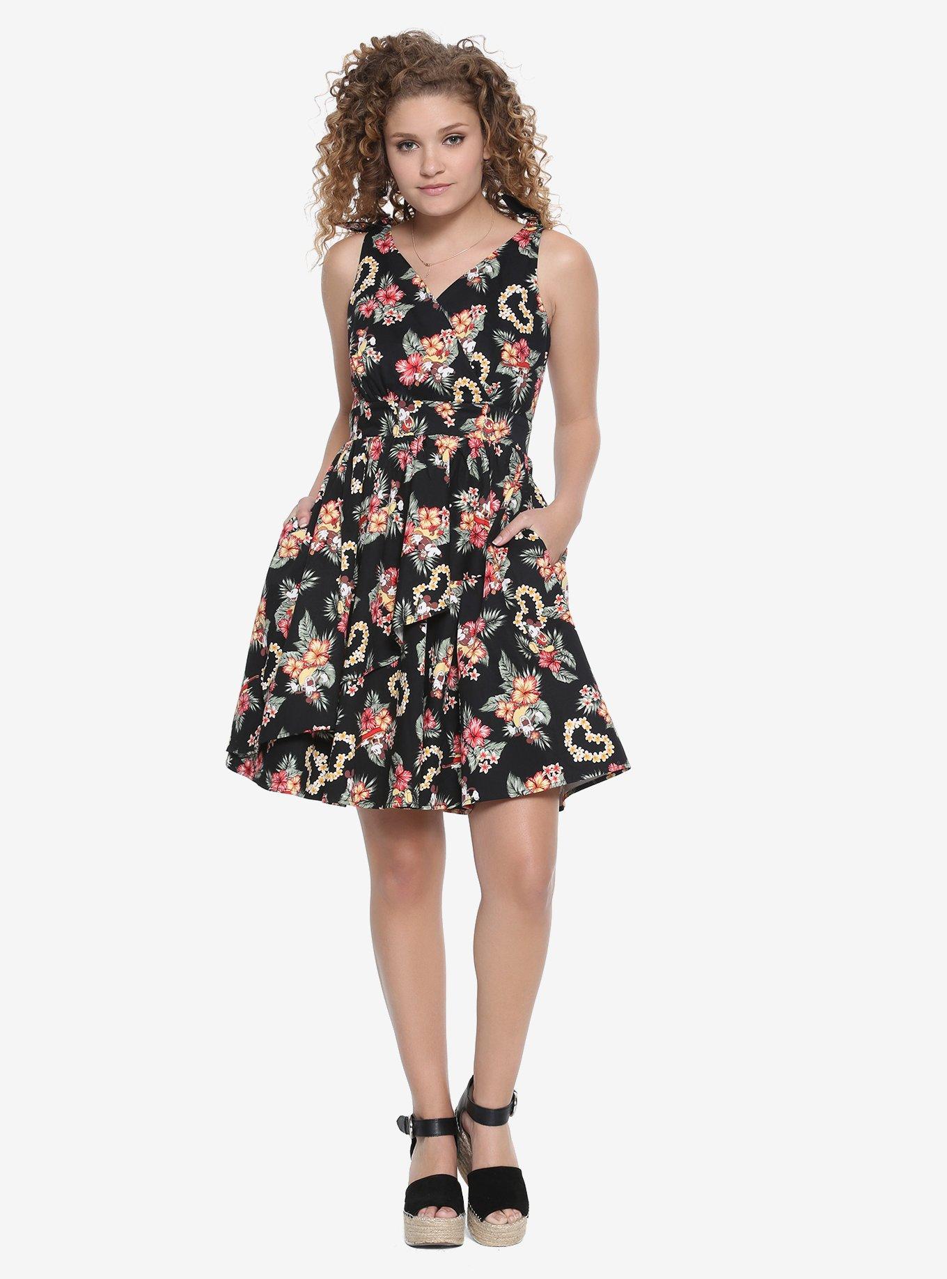 Disney Mickey Mouse & Minnie Mouse Retro Tie Shoulder Dress, , alternate