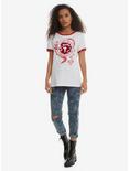 Disney Mulan Mushu Flocked Dragon Girls Ringer T-Shirt, RED, alternate