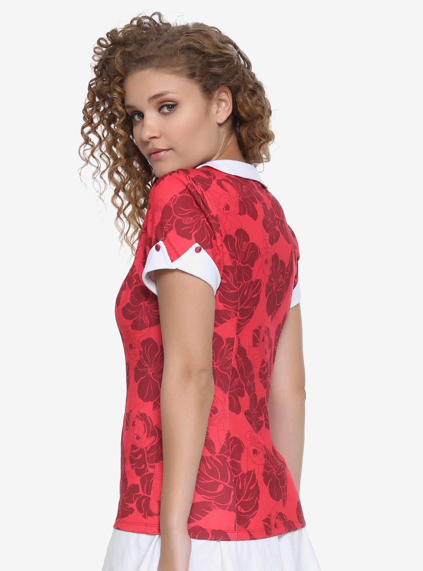 Disney Lilo & Stitch Floral Peter Pan Collar Top, , alternate