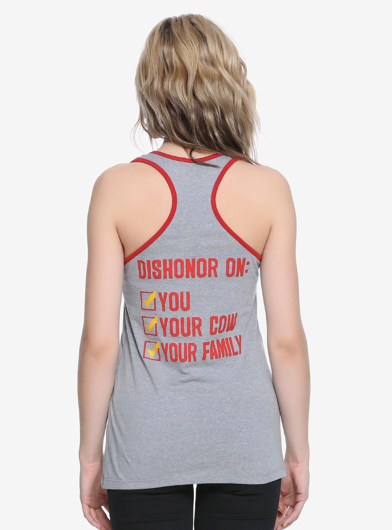 Disney Mulan Mushu Dishonor Girls Ringer Tank Top, RED, alternate