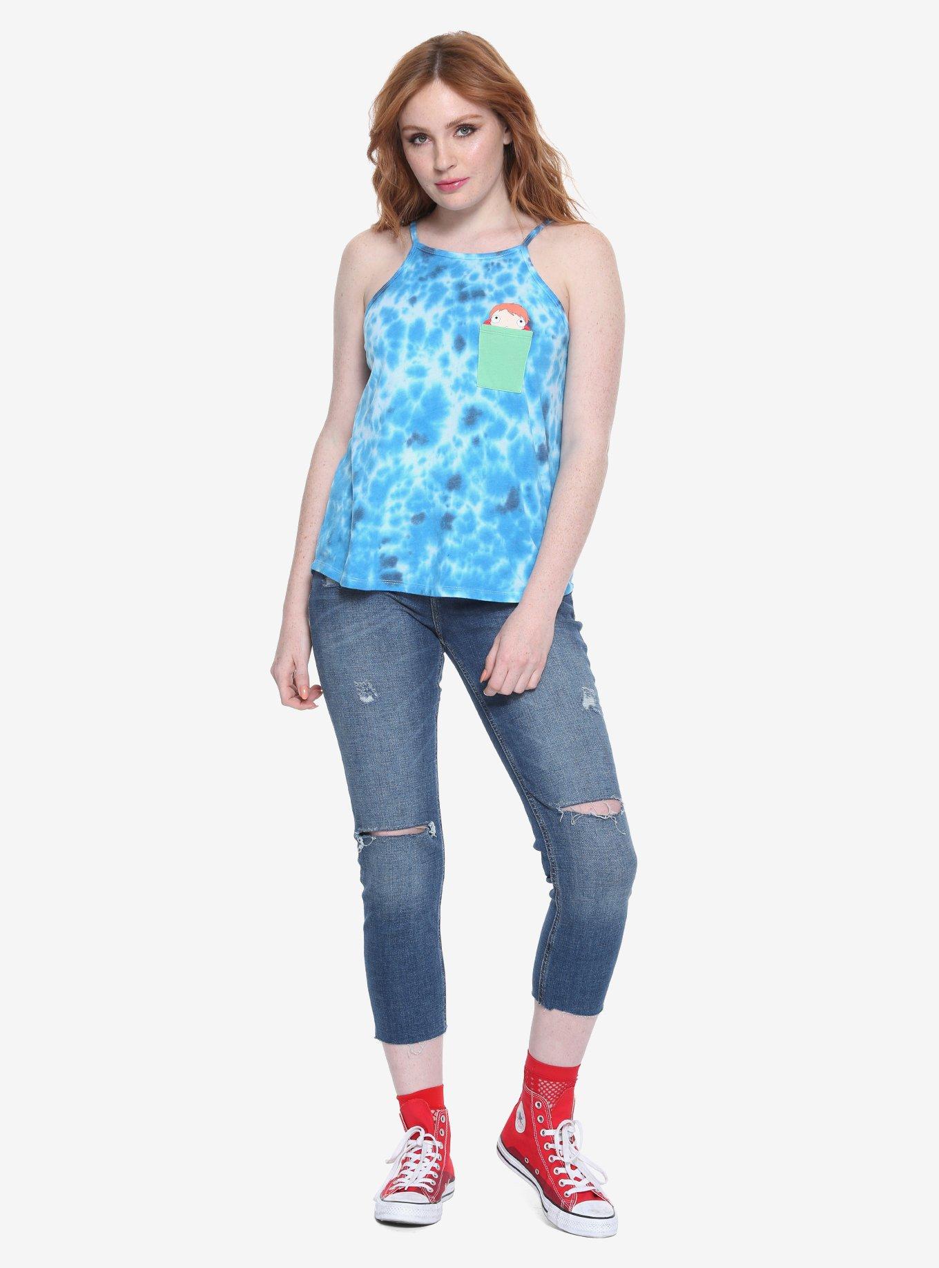 Her Universe Studio Ghibli Ponyo High Neck Pocket Tie-Dye Tank Top, TIE DYE, alternate