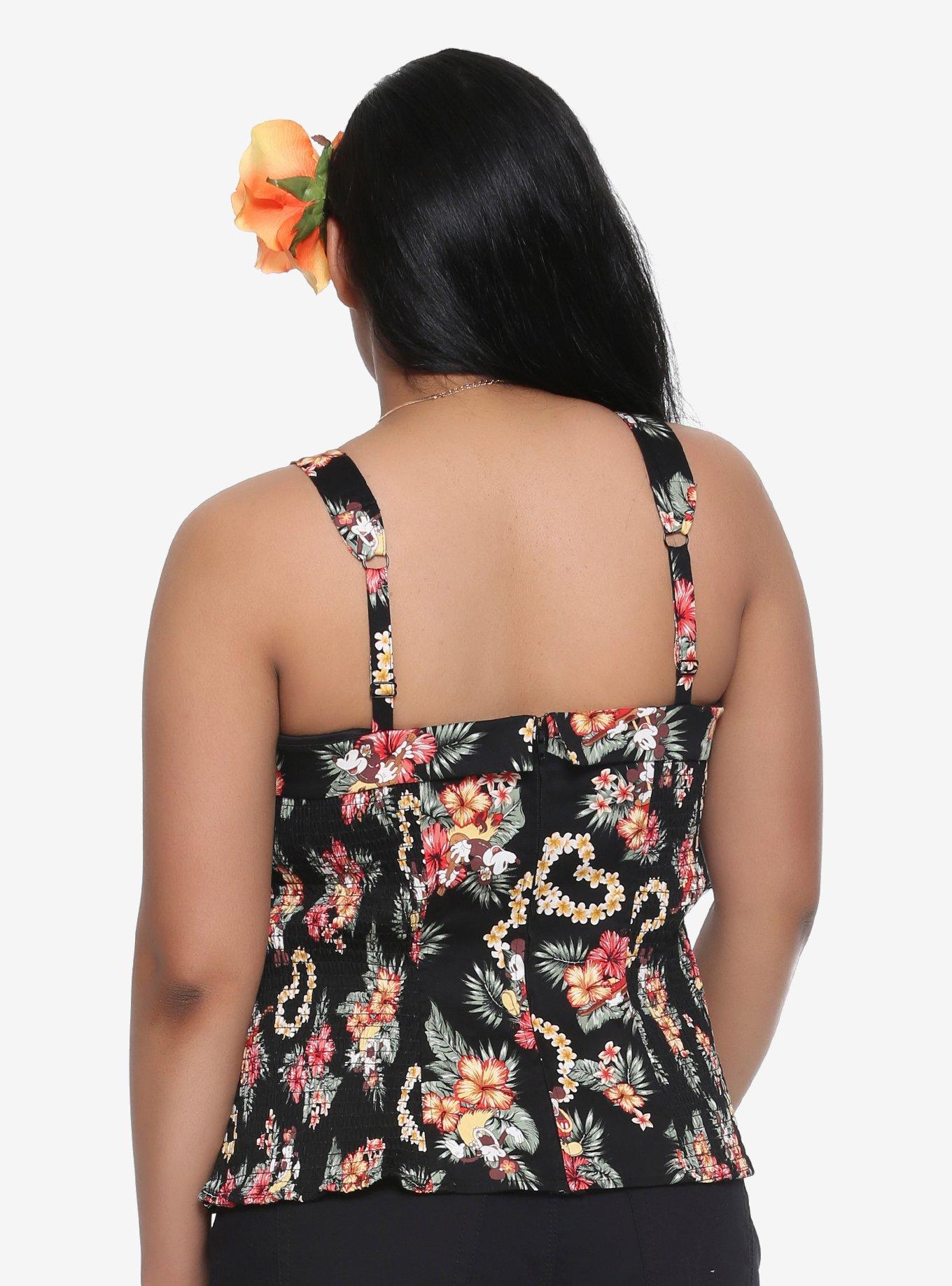 Disney Mickey Mouse & Minnie Mouse Tropical Retro Tank Top Plus Size, , alternate