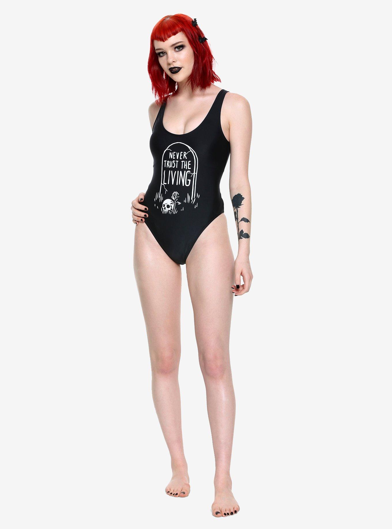 BlackCraft Never Trust The Living Swimsuit, BLACK, alternate