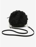 Black Faux Fur Canteen Crossbody Bag, , alternate