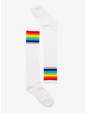 Rainbow Cuff Knee-High Socks, , hi-res