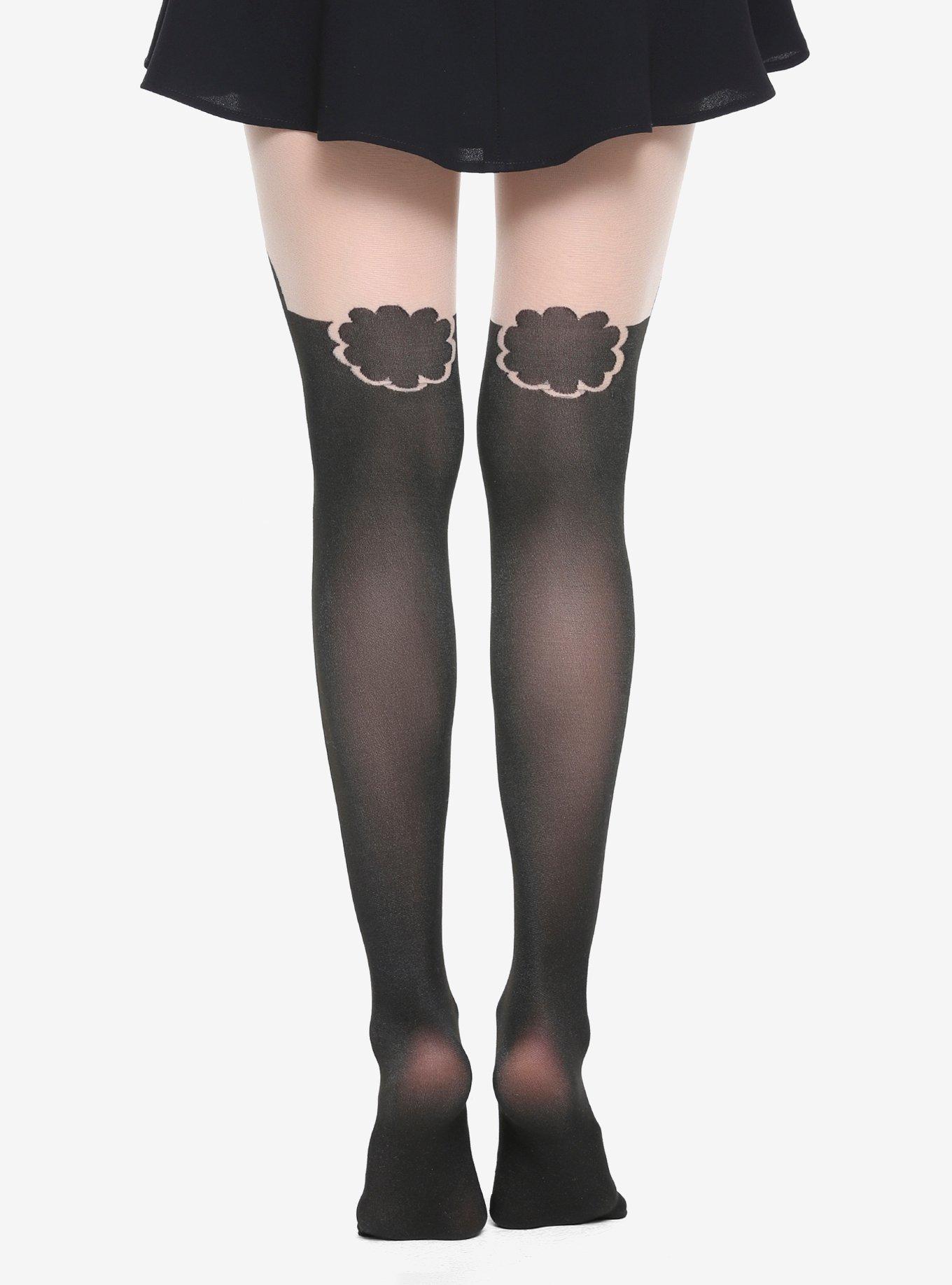 Blackheart Bunny Faux Thigh High Tights, , alternate