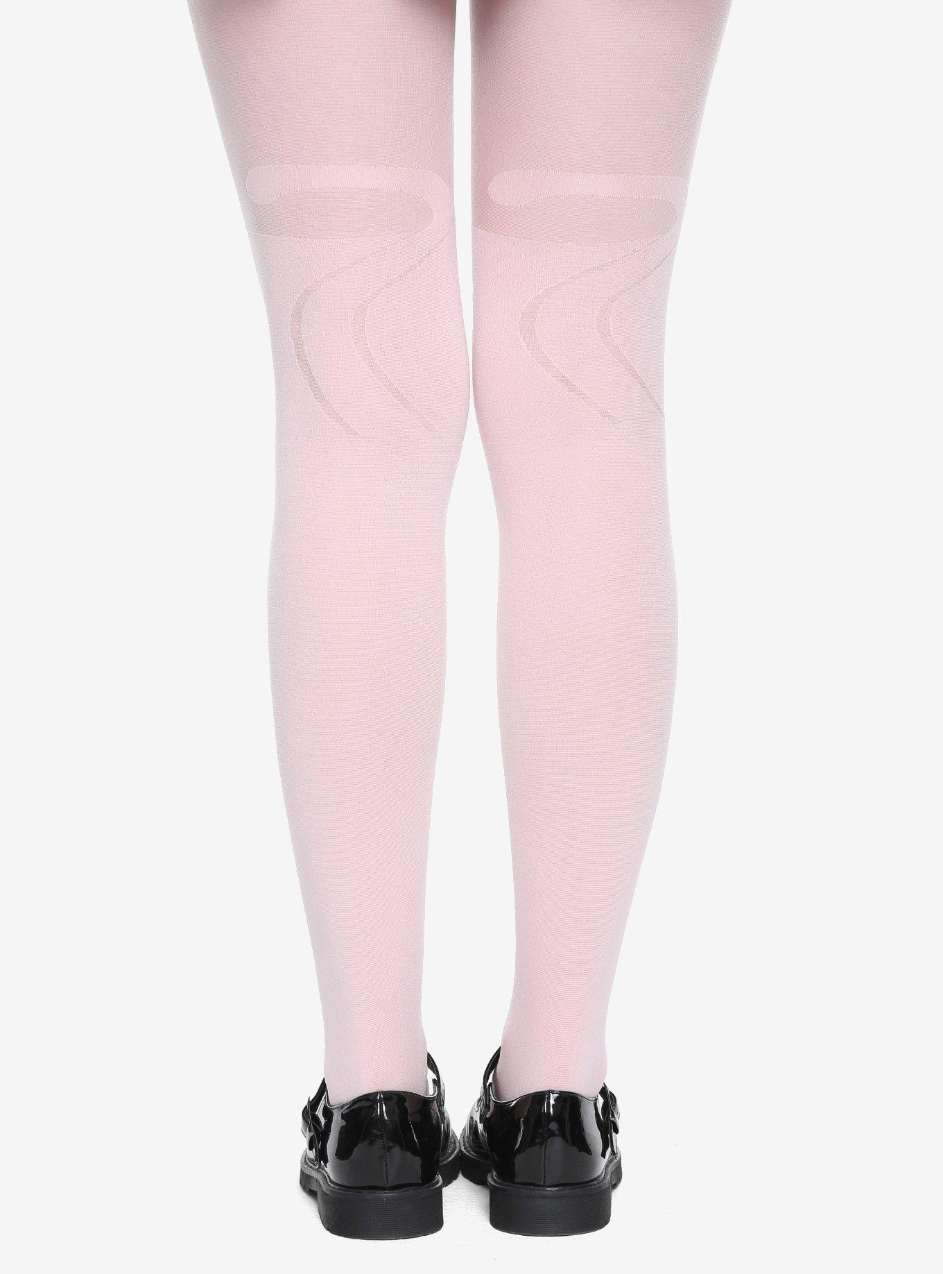 Blackheart Pink Kitty Faux Thigh High Tights, , alternate
