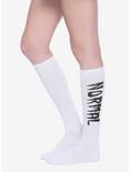 White & Black Not Normal Knee-High Socks, , alternate