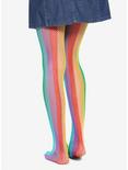 Vertical Stripe Rainbow Fishnet Tights, , alternate