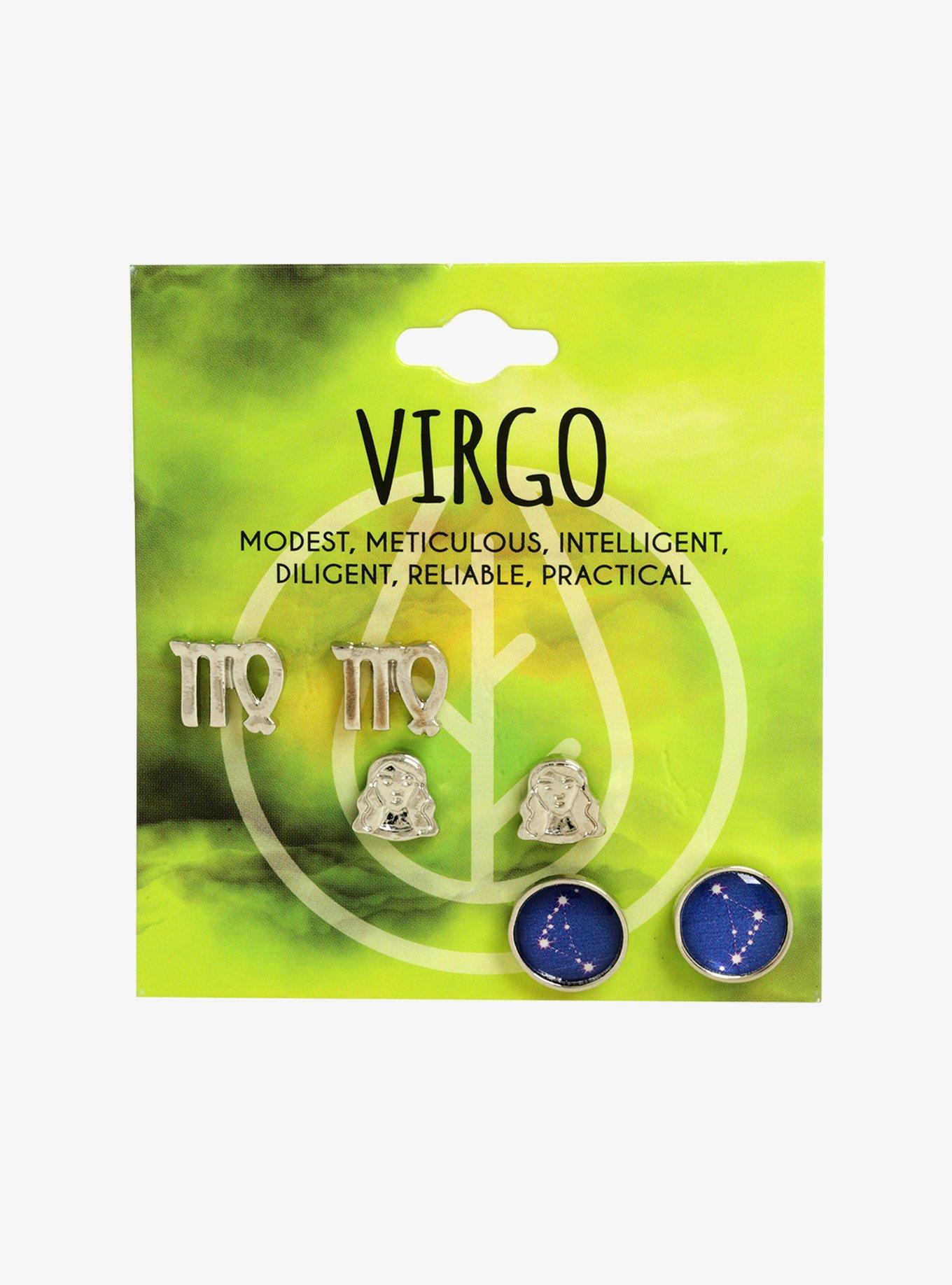 Virgo Zodiac Earring Set, , alternate