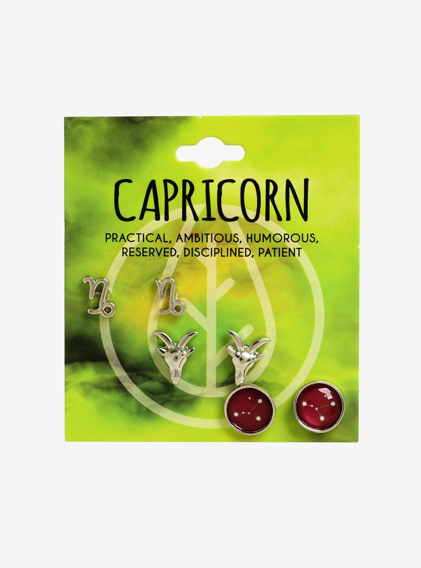 Capricorn Zodiac Earring Set, , alternate