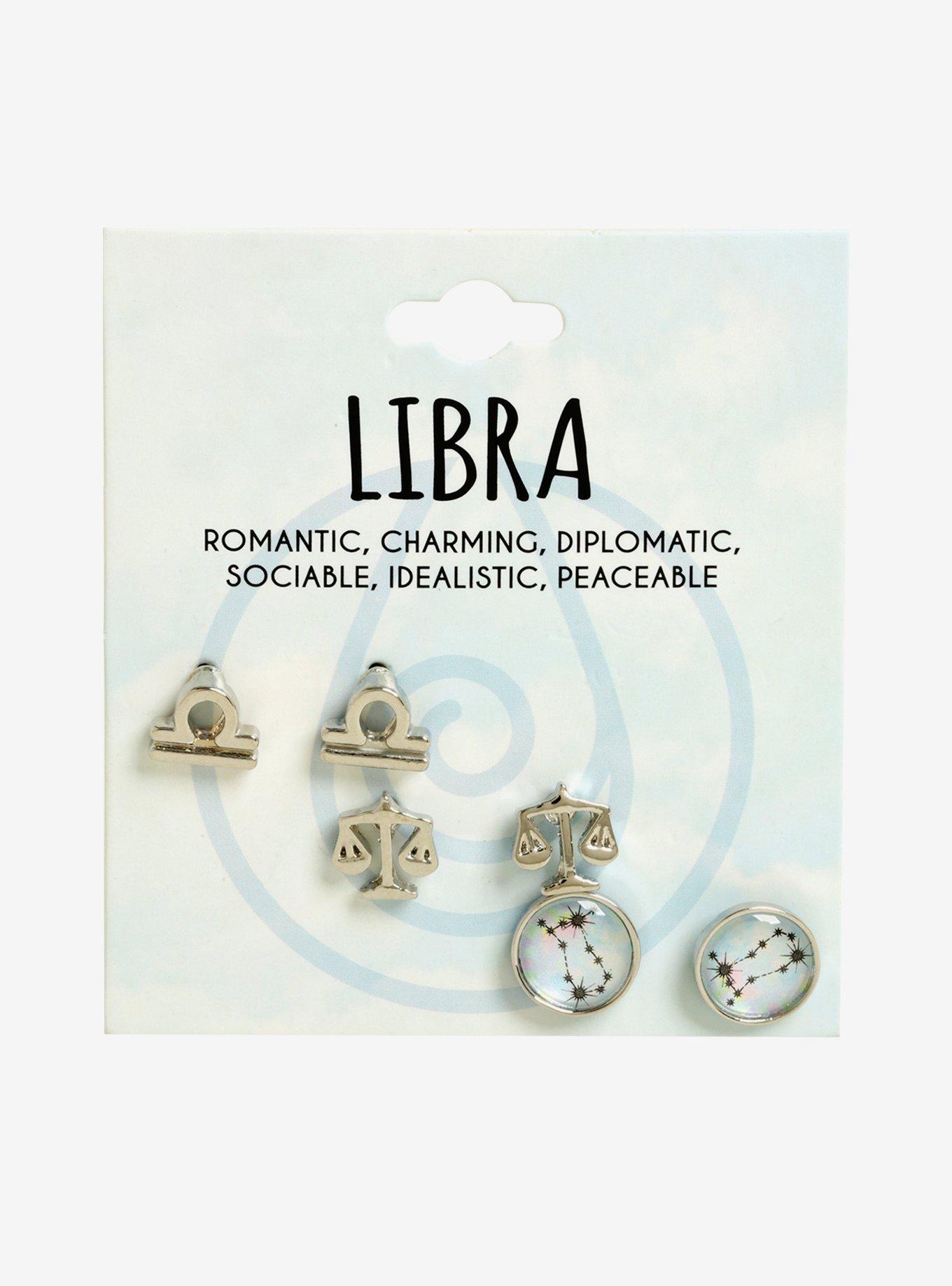 Libra Zodiac Earring Set, , alternate