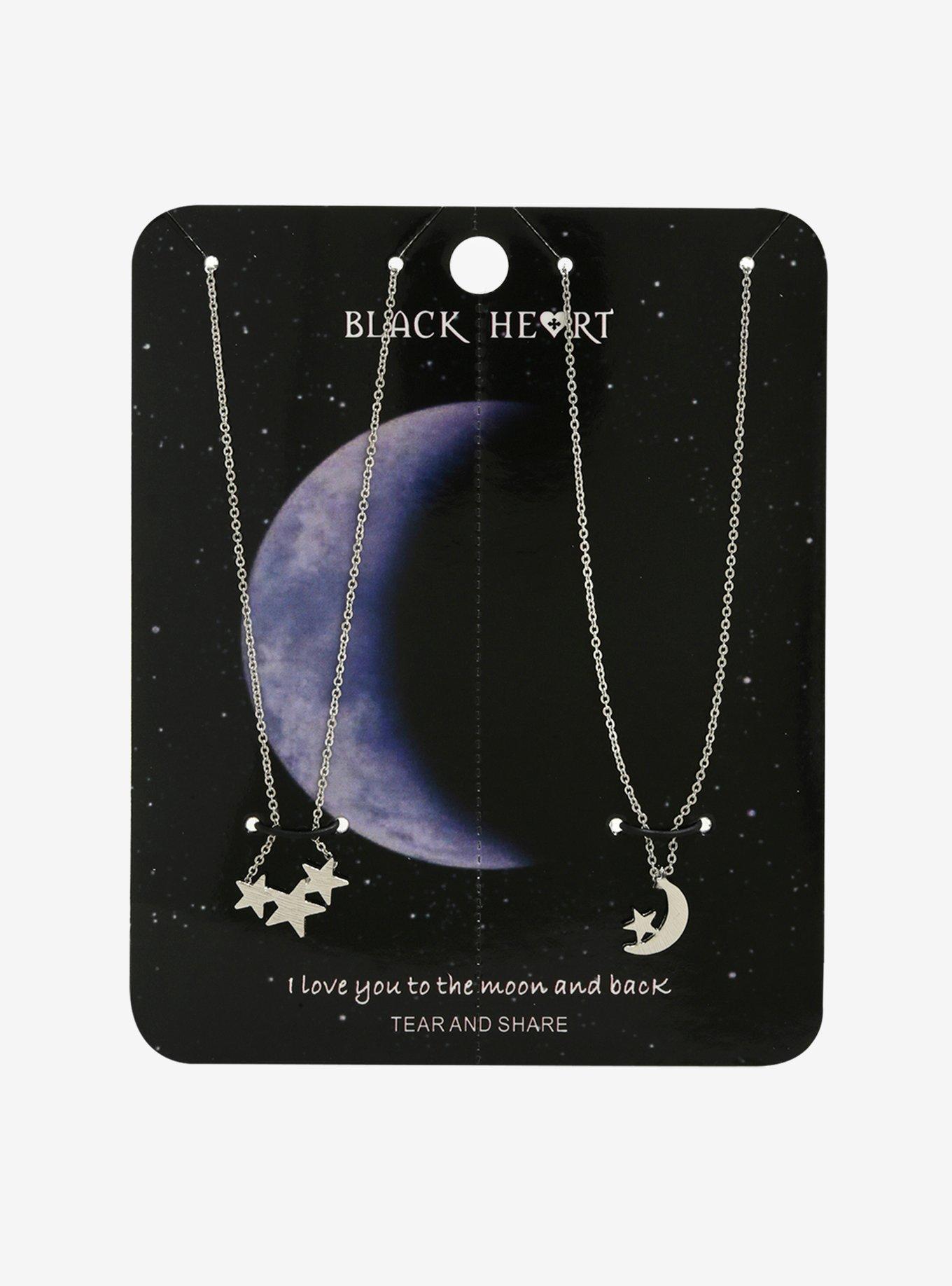 Blackheart Moon & Stars Best Friend Necklace Set, , alternate