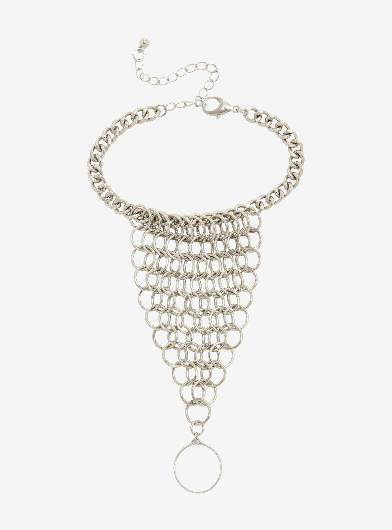 Blackheart Chainmail Hand Chain, , alternate