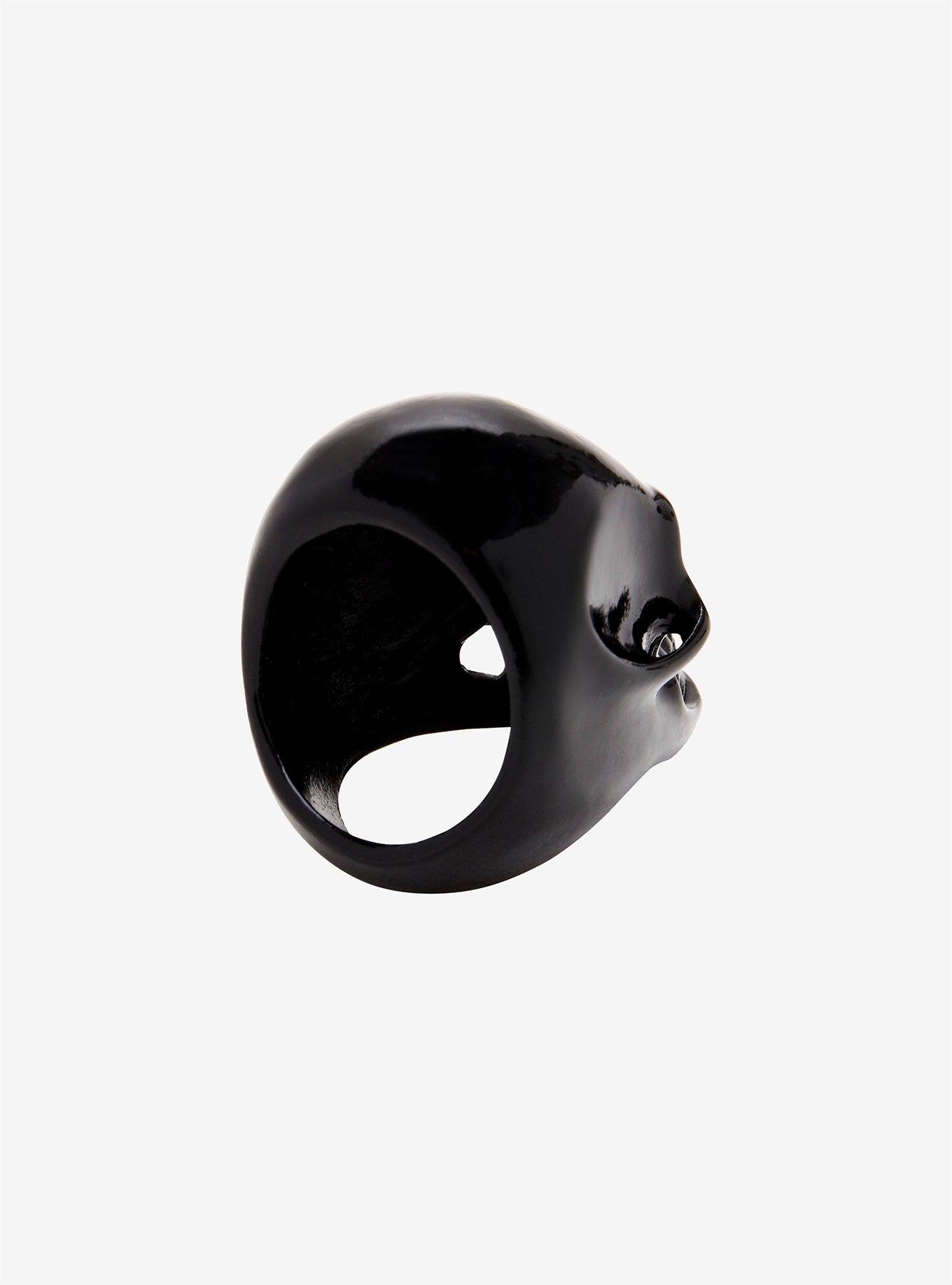 Black Metal Skull Ring, , alternate