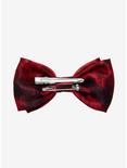 Red & Black Tie Dye Hair Bow, , alternate