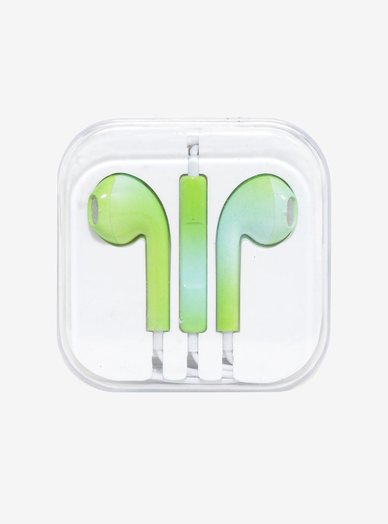 Green & Blue Ombre Earbuds, , alternate