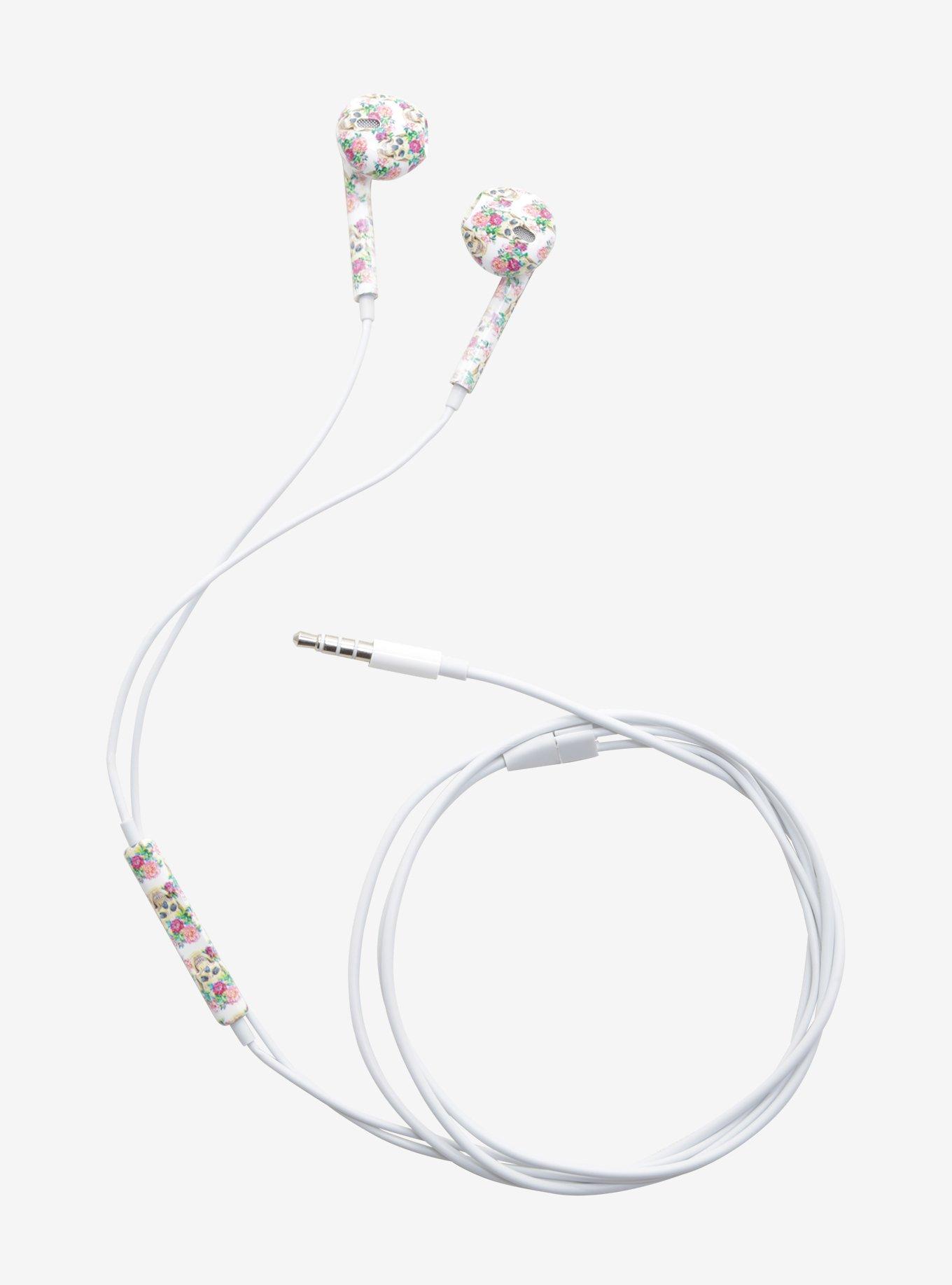 Skull Floral Earbuds, , alternate