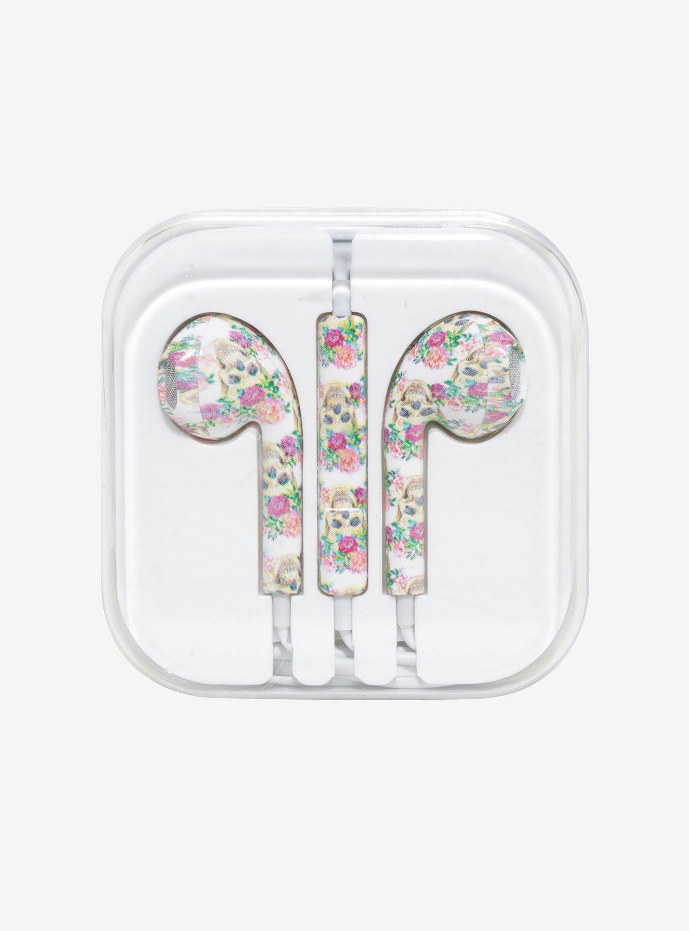 Skull Floral Earbuds, , alternate