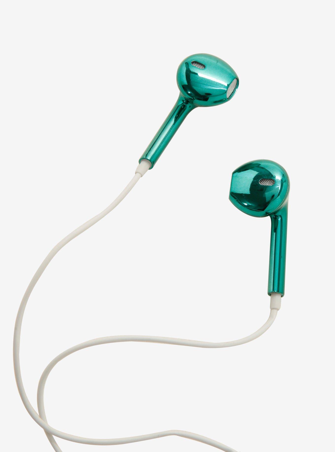 Teal Metallic Earbuds, , alternate