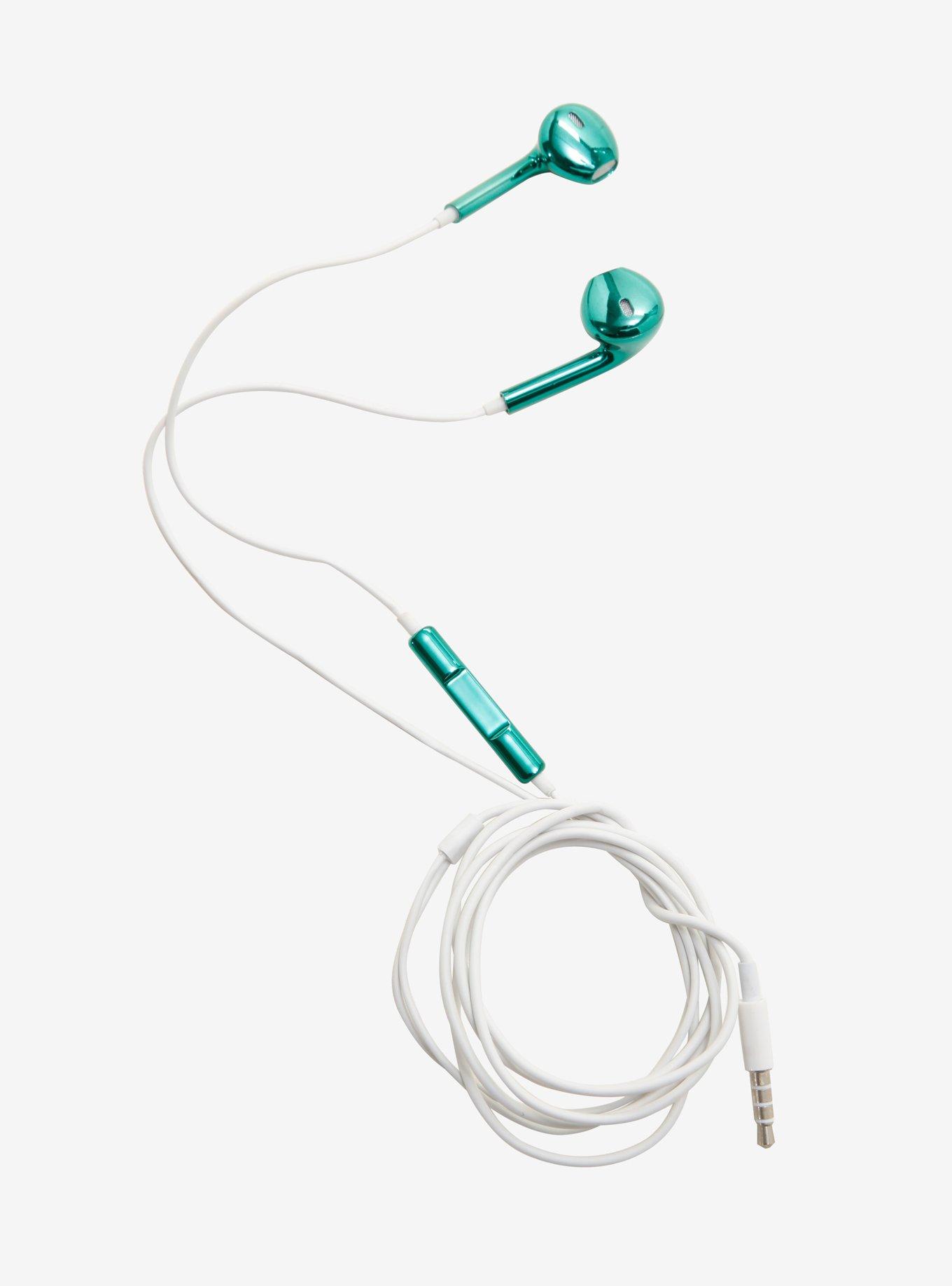 Teal Metallic Earbuds, , alternate