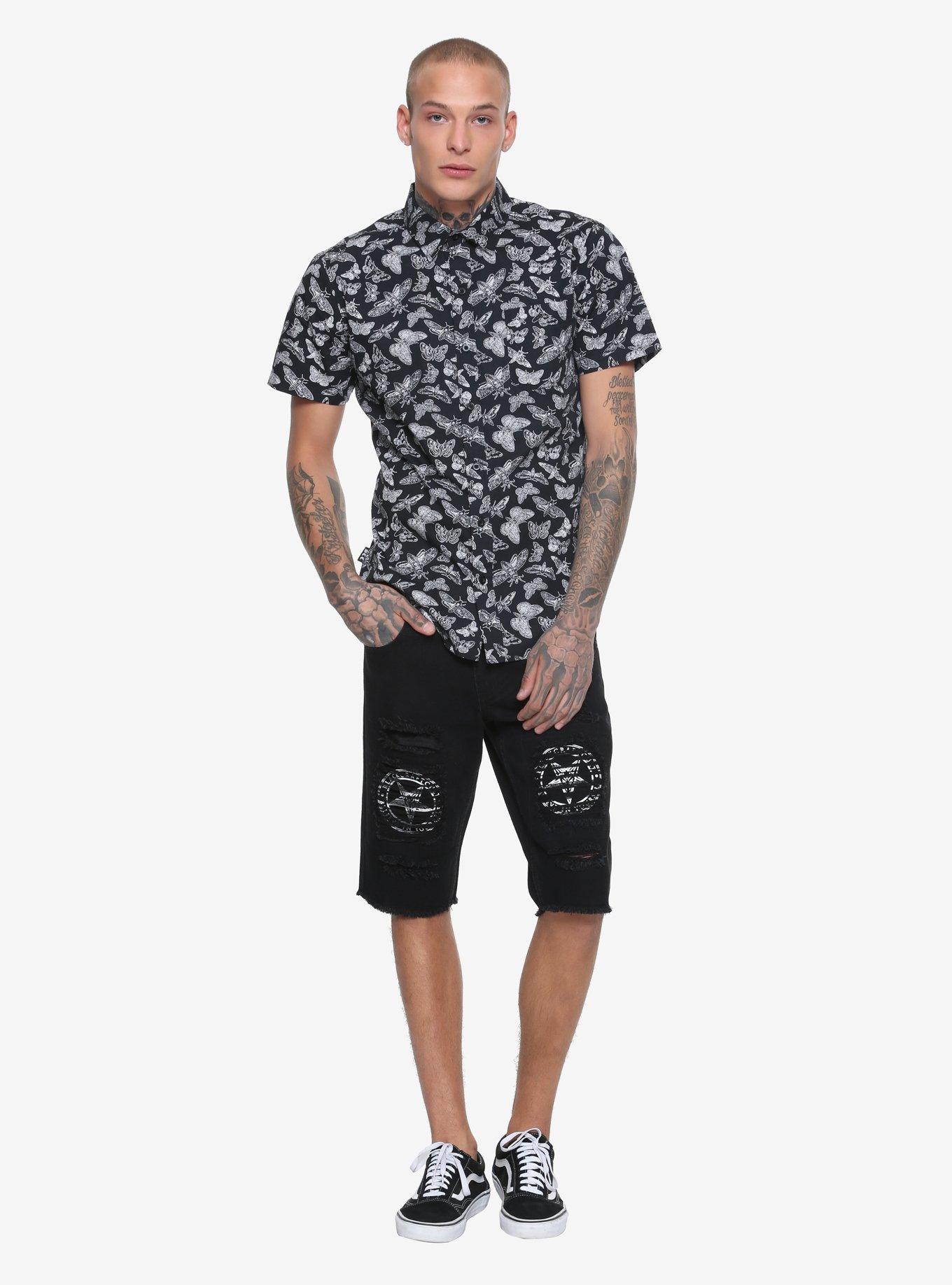 BlackCraft Death Moth Woven Button-Up, , alternate