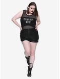 BlackCraft Creep With Us Inset Girls Fishnet Tank Top Plus Size Hot Topic Exclusive, , alternate
