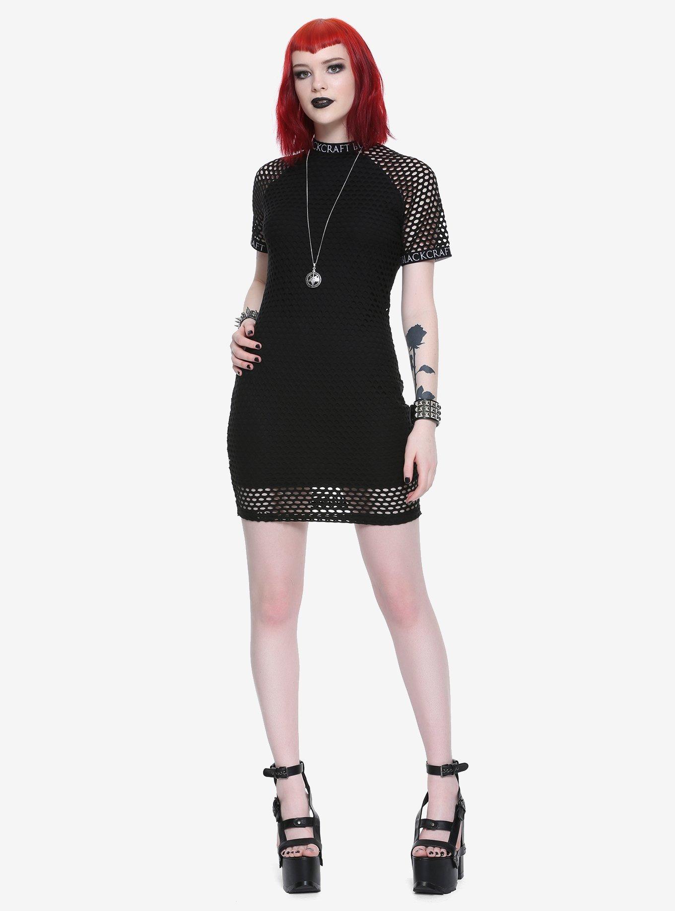 BlackCraft Fishnet Dress Hot Topic Exclusive, , alternate