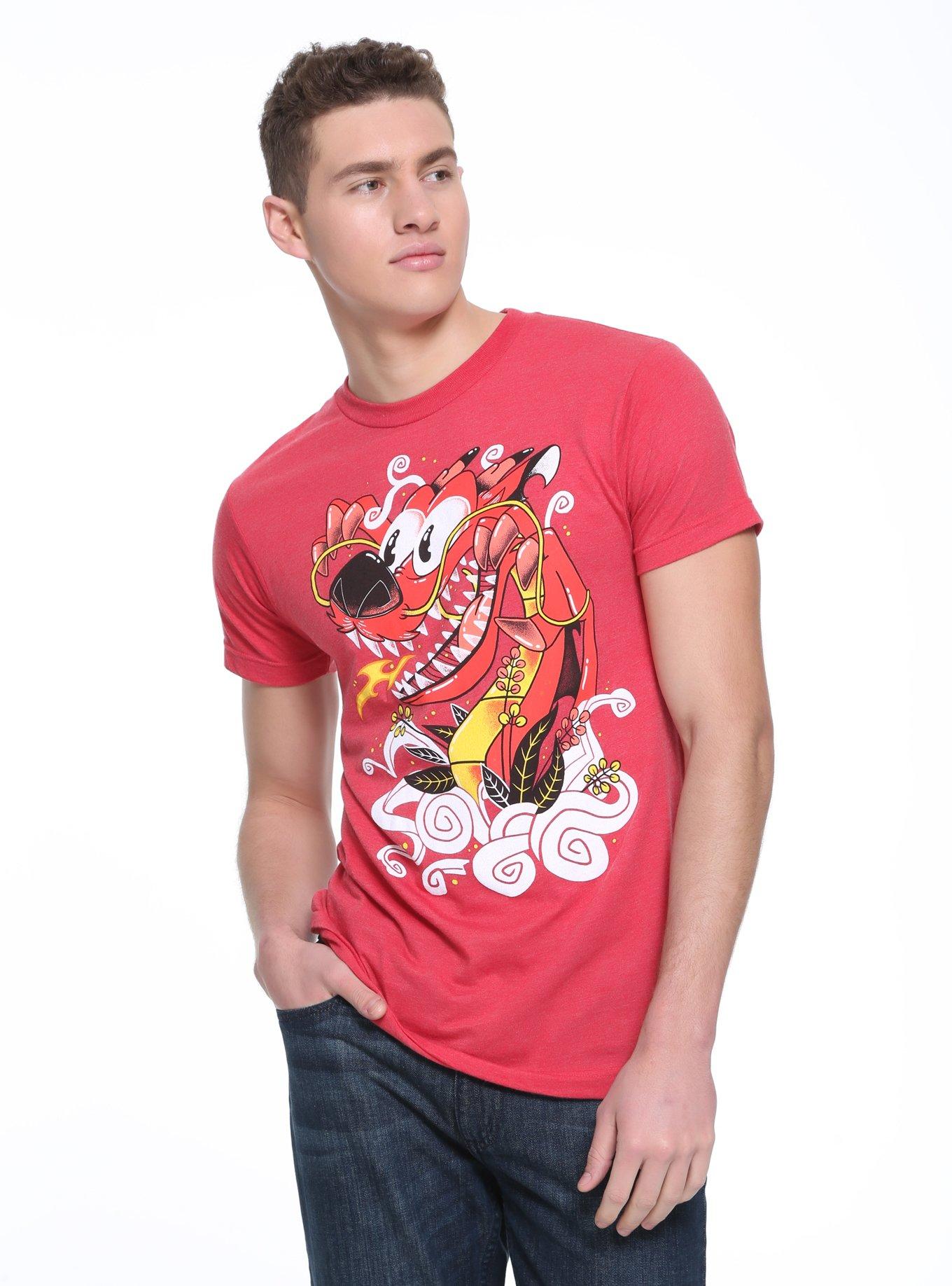 Disney Mulan Mushu Mouth Open T-Shirt, RED, alternate