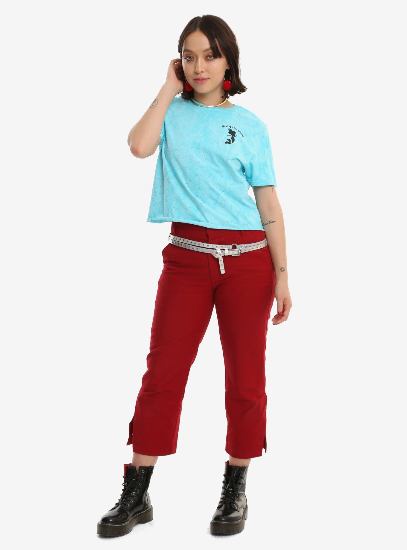 Disney The Little Mermaid Rain Wash Girls Crop T-Shirt, MINT, alternate