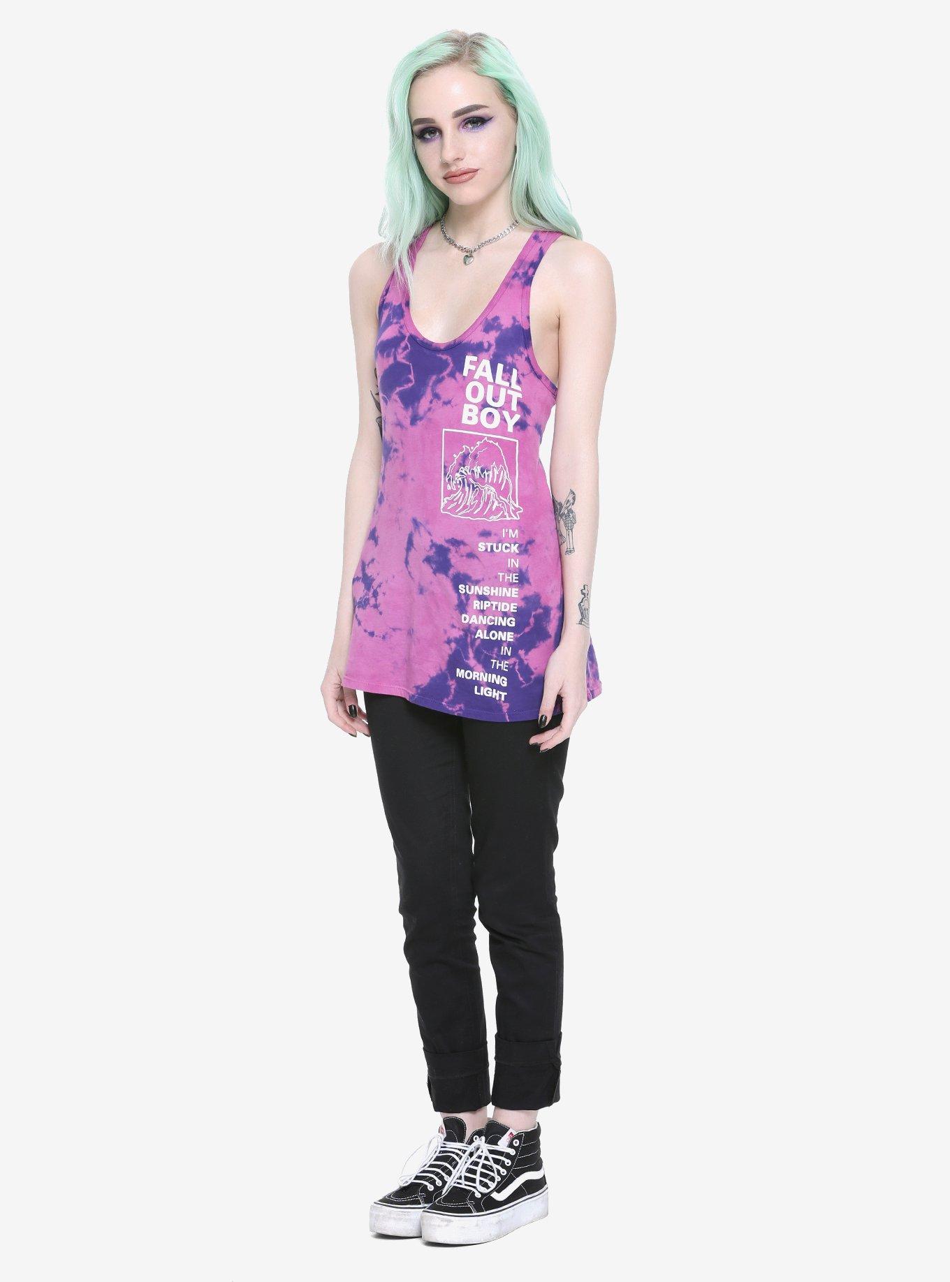 Fall Out Boy Tie Dye Wave Girls Tank Top, , alternate