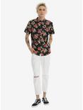 Our Universe Disney Mickey Mouse And Minnie Mouse Hawaiian Print Short-Sleeved Woven Button-Up, MULTI, alternate