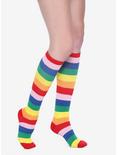 Blackheart Rainbow Stripe Boring Knee-High Socks, , alternate