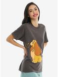 Disney Lady & The Tramp Noodle Couples T-Shirt - BoxLunch Exclusive, GREY, alternate