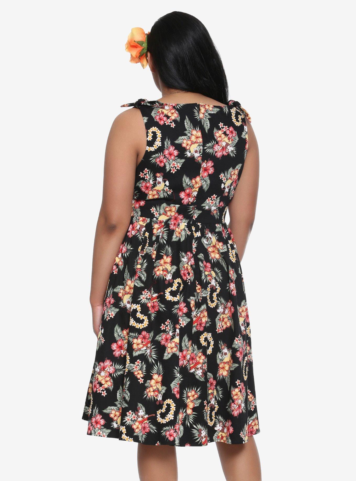 Disney Mickey Mouse & Minnie Mouse Retro Tie Shoulder Dress Plus Size, , alternate