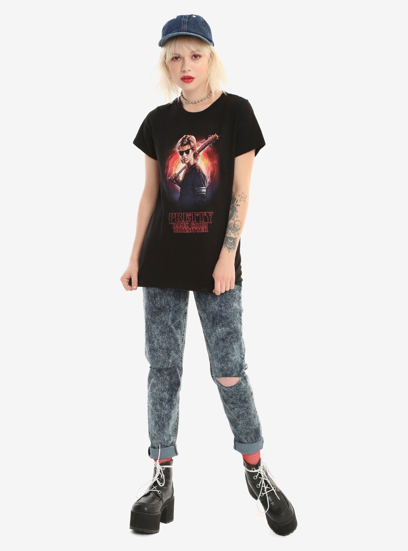 Stranger Things Babysitter Steve Girls T-Shirt, , alternate